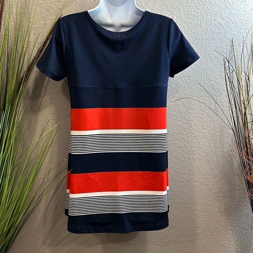 #173 Max&Rina, red/white/blue striped short sleeve top size small - Picture 6 of 9